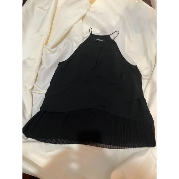 Thakoon Tops - Thakoon Women's Halter Top With Pleated Ruffle Hem, Black, Size 10